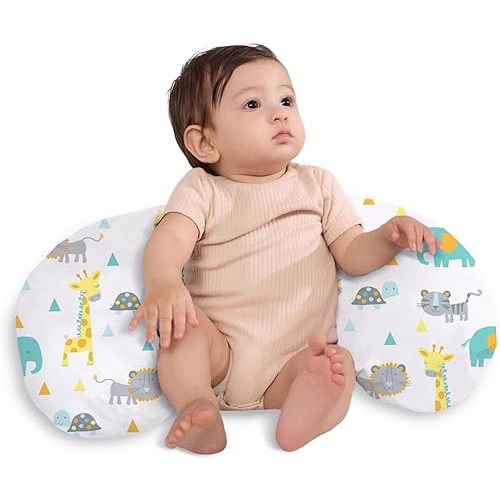 Little Grape Land Nursing Pillow,Upgraded Breast Feeding Pillow for Mom,Breastfeeding & Bottle Feeding for 0–19 Months, Soft Machine Washable Cover with Firm Breathable Filling, Tummy Time,Animals