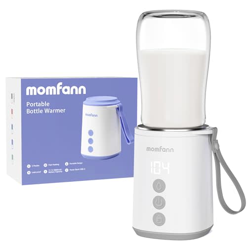 MOMFANN Portable Bottle Warmer, Travel Baby Bottle Warmer for Breastmilk On The Go, Leak-Proof, 2 Modes Fast Heating