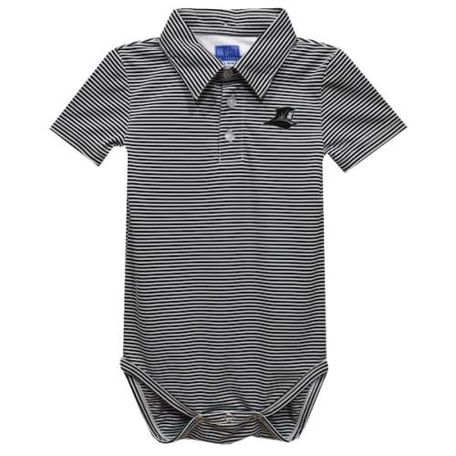 Infant Vive La Fete  Black Providence Friars Polo Pencil Stripe Bodysuit