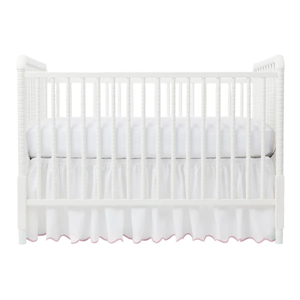 Pink Pique Crib Skirt