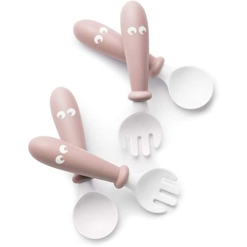 BabyBjörn Baby Spoon and Fork, 4 pcs, Powder Pink