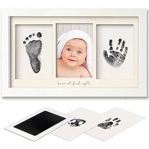Inkless Baby Hand and Footprint Kit - Ink Pad for Baby Hand and Footprints,Dog Paw Print Kit,Dog Nose Print Kit,Clean Touch Newborn Print Kit,Baby Registry,Baby Shower Gifts,Girls,Boys (Alpine White)