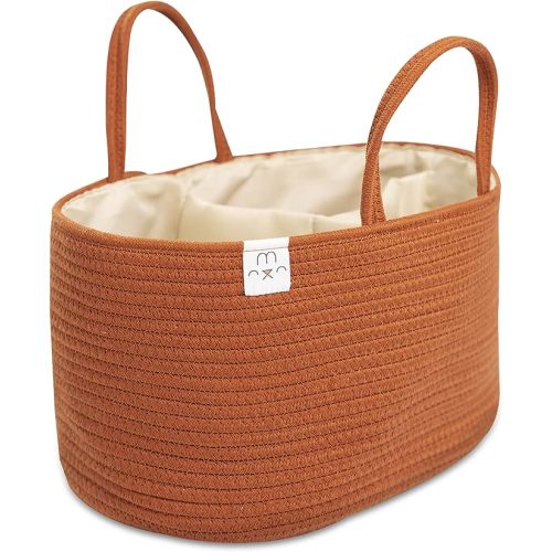 Natemia Baby Nappy Caddy Organizer - Large Portable Baby Caddy for Diapers and Wipes, Baby Basket for Newborn, Baby Storage Basket, Baby Baskets for Hampers, Gift Basket - Glaze