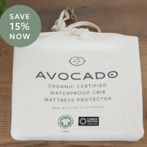 Organic Waterproof Crib Protector Pad | Avocado Green Mattress
