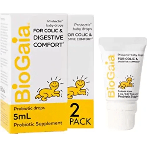 BioGaia Baby Probiotic Drops - Baby Essentials for Colic & Gas Relief, Safe for Newborns, Reduces Crying, Fussing, Colic, Gas, Spit-ups and Constipation, No allergens, Dairy, Soy, Gluten, or Sugar - 0.17 Fl Oz (Pack of 2)