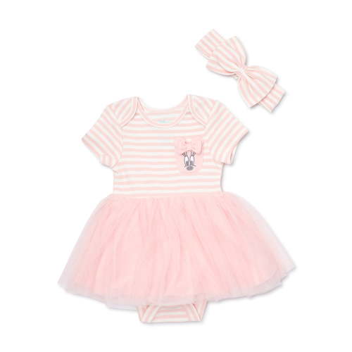 Disney Baby Wishes + Dreams Minnie Mouse Infant Baby Bodysuit Dress and Headband Set, 2-Piece, Sizes Newborn-12 Months
