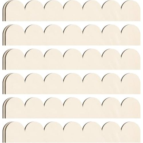 12 Pack Unfinished Scalloped Wood Trim, 15.75 x 2.52 Inch