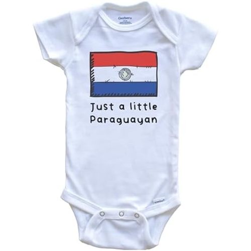 Just A Little Paraguayan Funny Cute Paraguay Flag One Piece Baby Bodysuit