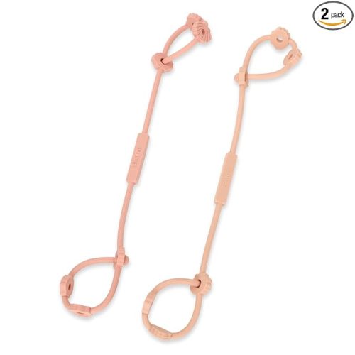 Toy Safety Straps, Socub Silicone Adjustable Baby Pacifier Teether Straps, 2pcs Toddler Toy Bottle Harness Straps for Strollers, High Chair, Cribs, Bags, BPA Free, Muted, Apricot