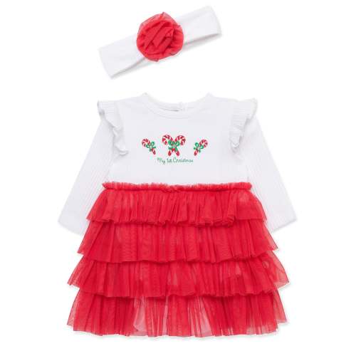 Candy Cane Bodysuit Dress Set - Little Me