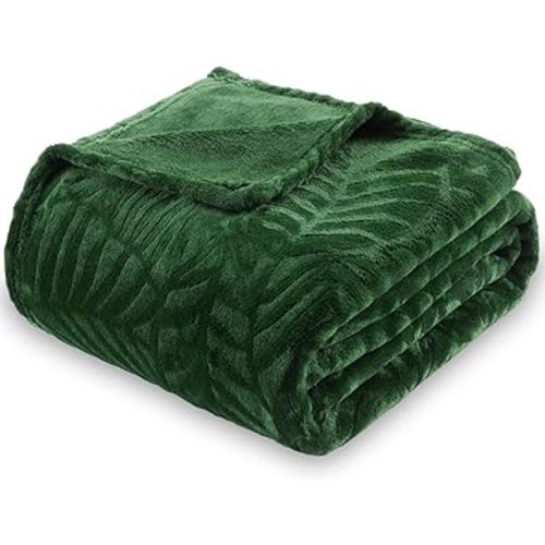 Super Soft Flannel Fleece Throw Blanket, 50 x 60 Inches, Olive Green