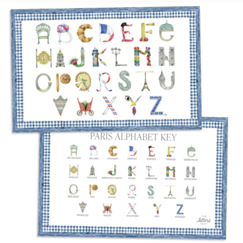 Paris Alphabet Placemat | Blue