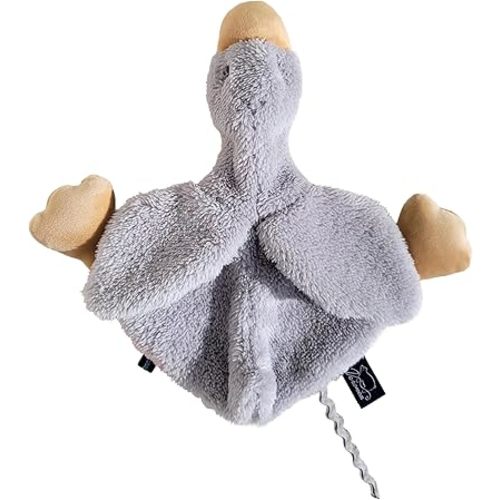 Helga The Goose, Pacifier Holder, Security Blanket Lovey, Infant Stuffed Toy, 9.8 Inches (Pack of 1) (Sky Grey)