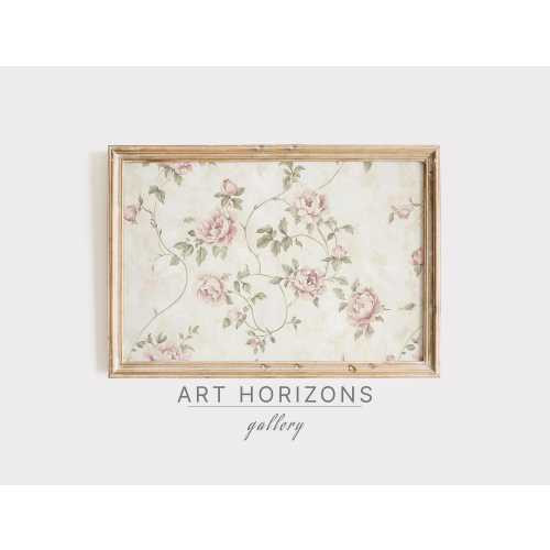 Vintage Pink Rose Nursery Prints Wall Art Baby Girl Room Decor Artwork Kids Room Cottagecore Coquette Floral Pattern Digital Download | A502