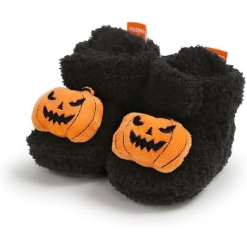 Baby Halloween Booties Newborn Boys Girls Soft Anti-Slip Slippers Fall Winter Warm Crib Sock Shoes First Walkers