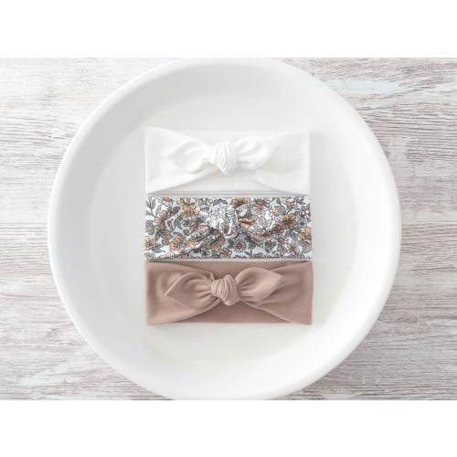Baby Bow Headbands: Cream, Floral and Cacao(ALL SIZES), Newborn Gift, Baby Girl Gift, Baby Shower Gift