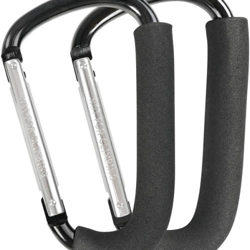 Stroller Hooks, 6.3" Large Stroller Clip, 2 Pack Stroller Hooks for Hanging Bags and Shopping, Stroller Accessories for Mommy, Large Carabiner