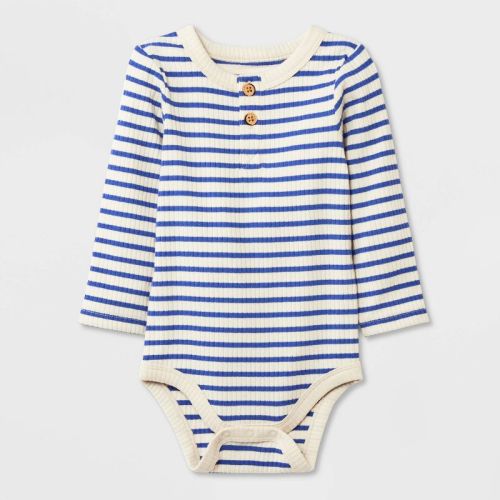 Baby Long Sleeve Henley Bodysuit - Cat & Jack™, Color: Navy Blue, Size: 6-9M