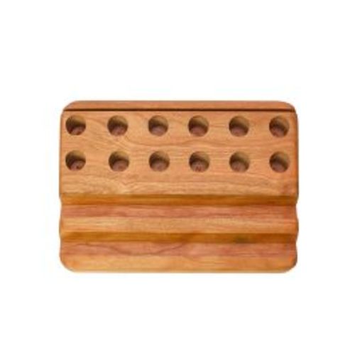 Cherry Wood Crayon Holder, 12 block and 12 stick with Postcard/Art Slot