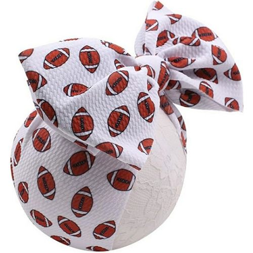 J&J Boutiques Football 7" Bow Headwrap/Headband for Baby Girls upto 4 Years