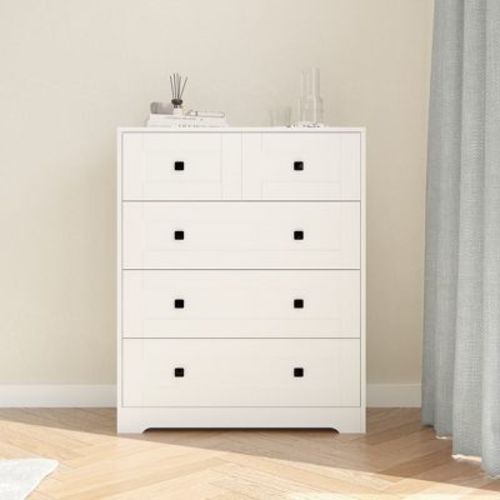 Bella Depot White Color Chest Of Drawers-7 Drawers