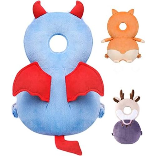 Toddler Baby Head Protection Cushion Backpack Wear,Dark Blue Devil