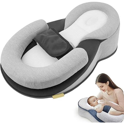 RestNest Baby Bed with Safety Strap Bassinet Keesley Rest Nest Baby Bed for Reducing Spit-Up, Breastfeeding Pillow, Tummy Time