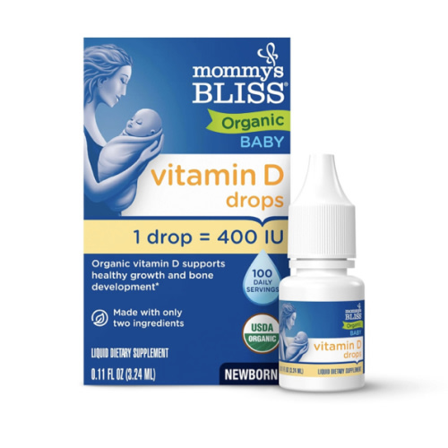 Amazon.com: Mommy's Bliss Organic Baby Vitamin D Drops | Promotes Healthy Growth and Bone Development | Age Newborn+ | 0.11 Fl Oz (100 Servings) : Health & Household