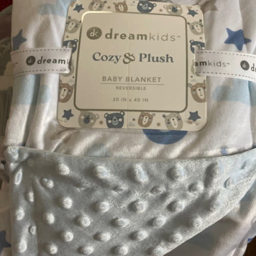 Dreamkids Baby Blanket Reversible Cozy & Plush 30x40 Oliver
