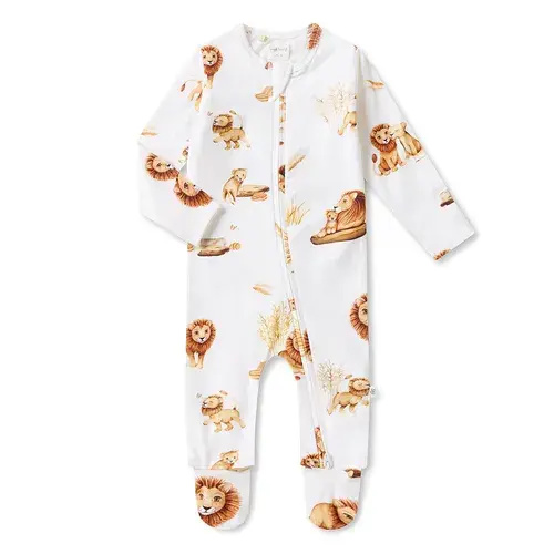 Snuggle Hunny Lion Organic Snuggle Zip Footie | Baby Bunting AU