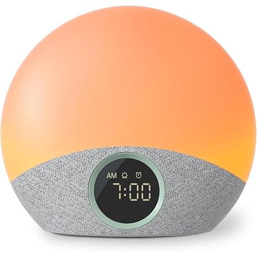 Momcozy Clock Baby Sound Machine, with Dimmable Night Light, 30 Soothing Sleep Sounds 7 Colors