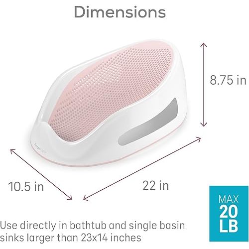 Angelcare Baby Bath Support (Pink) | Ideal for Babies Less than 6 Months Old