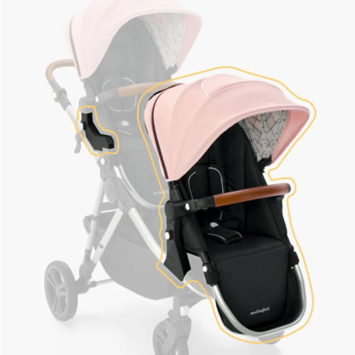 Mockingbird 2nd Seat Kit 2.0 - Bloom/Watercolor Canopy With Penny Leather