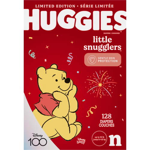 Huggies Little Snugglers Hypoallergenic Baby Diapers, Size Newborn, 128 Ct