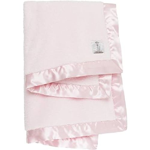 Little Giraffe Baby Blanket - Chenille Soft Blanket with Satin Trim - Baby Stroller Blanket - Newborn Baby Essentials & Gifts - 29" x 35" - Pink