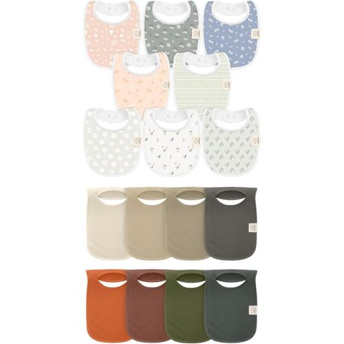KeaBabies 8-Pack Baby Bibs for Girls & Boys and 8-Pack Baby Bibs for Boys, Girls - Teething Baby Bibs for Boy, Girl - Pull-on Bibs, Baby Bandana Bibs For Drooling And Teething