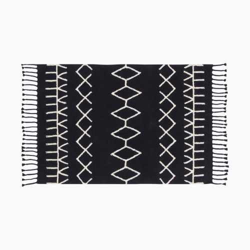 Lorena Canals Black & White Washable Rug - Zig Zag 4'7" X 6'7"