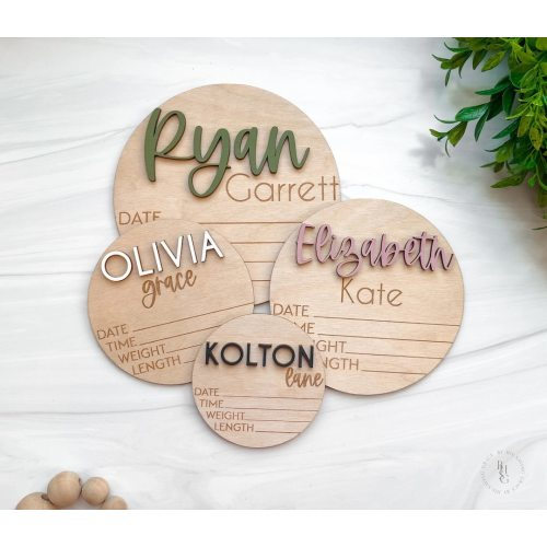 Baby Announcement Sign With Birth Stats | Wood Sign for Name Reveal | Baby Name Reveal | Personalized Baby Name Sign | Sign For Hospital