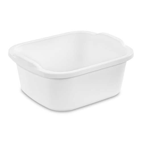 Sterilite, 12 Qt Dishpan, Multi-Purpose Plastic Wash Tub for Kitchen Sink, White