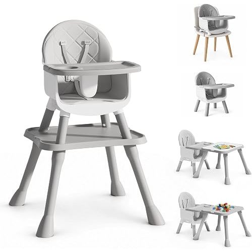 6-in-1 Convertible Baby Highchair Grey