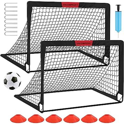 Pop Up Soccer Goals - 2 of 4' x 3' | Black