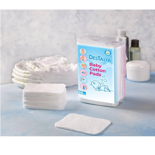 Destalya Baby Cotton Pads for Diaper Change | 360 Count | Soft Large Squares for Sensitive Skin | Lint-Free | 100% Cotton (Maxi Pads)