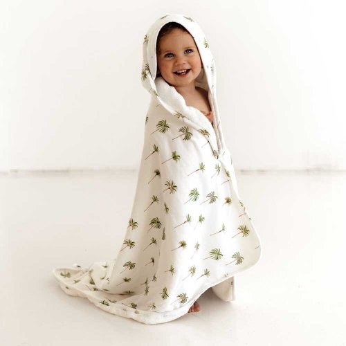 Green Palm Organic Hooded Towel