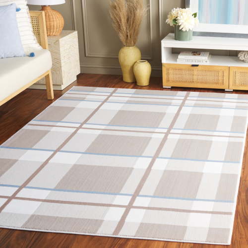 Safavieh Groove Dayna Plaid Area Rug, Beige/Light Blue, 4' x 6'