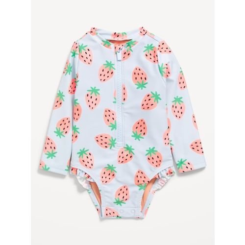 Printed Zip-Front Rashguard One-Piece Swimsuit for Baby