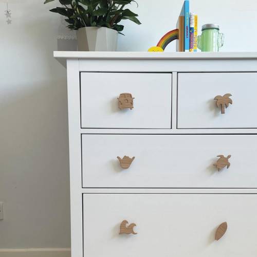 Tropical Drawer Handles Drawer Pulls Oak Wood Campervan - Etsy