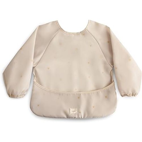 mushie Long Sleeve Baby Bib | Water Resistant Adjustable Fit for Ages 6-24 Months