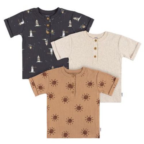 Gerber Toddler Boys' Henley T-shirts - Sun - 12 Months - 3-Pack
