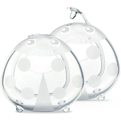 haakaa Ladybug Breast Milk Collector - Soft Breast Shells | Wearable Nursing Cups | Breastmilk Saver| Letdown Catcher for Pumping,Breastfeeding Moms,Protect Sore Nipples-2.5 oz/75 ml,2pcs