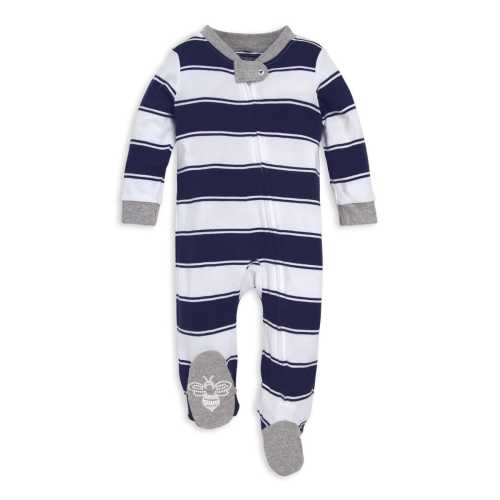 Rugby Stripe Organic Cotton Loose Fit Footed Sleep & Play – Burt's Bees Baby